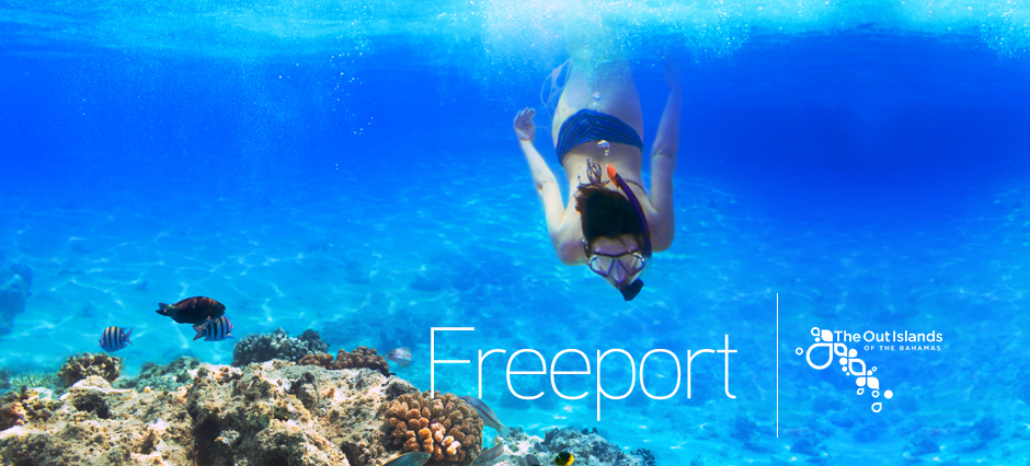 woman-snorkeling in freeport waters